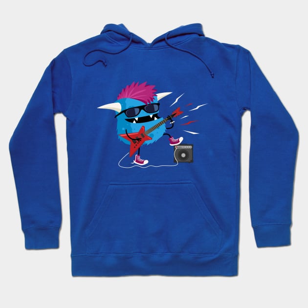 Monster playing electric guitar Hoodie by hyperactive